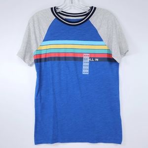 🆕️ | Old Navy Youth Short Sleeve Raglan Ringer T-Shirt Stripes Colorblock